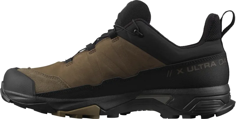 Salomon Mens X Ultra 4 Leather GTX Hiking Shoe - Desert Palm-Black-Kangaroo-2